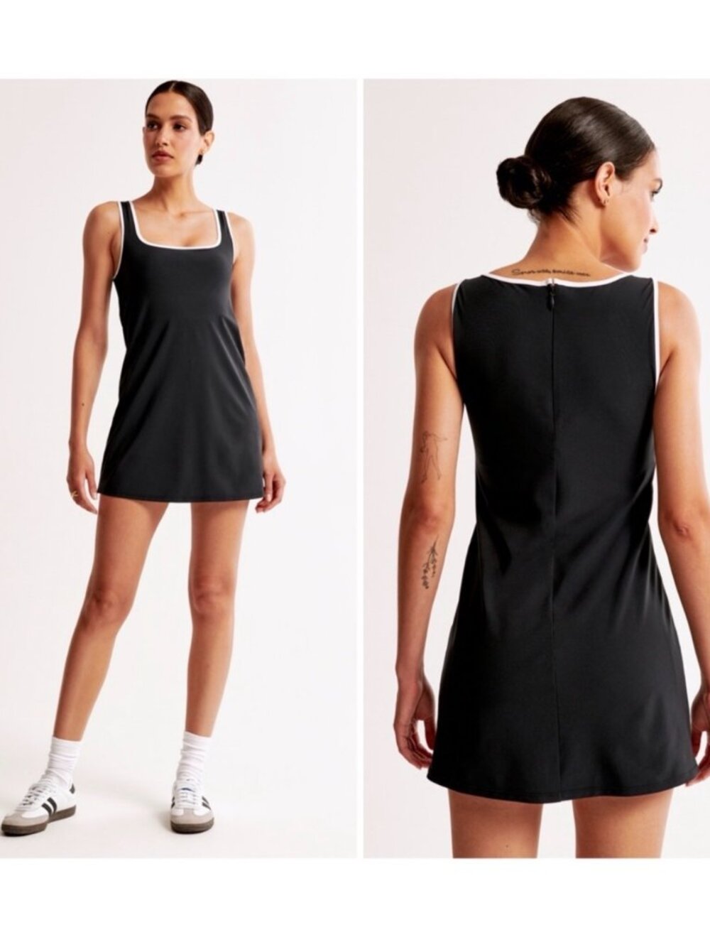 Abercrombie & Fitch Black Mini Dress with White Trim